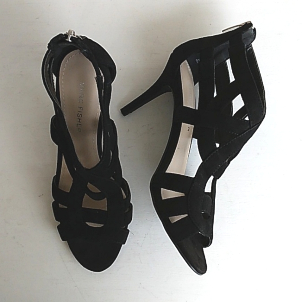 Marc Fisher Black Strappy Heels